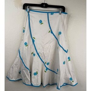 Georgiou Women's Cottage Core Fairy 90's Y2K Boho Floral Skirt White Size M
